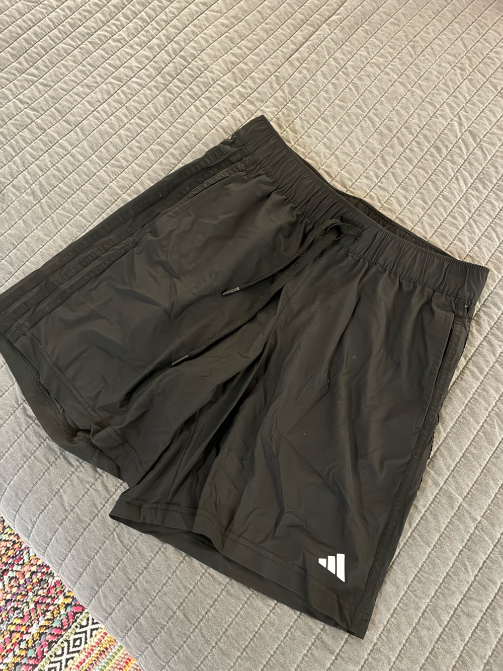 adidas Black Athletic Training Shorts with Logo
